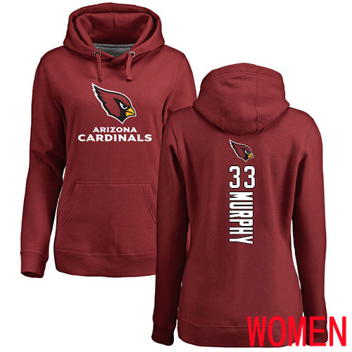 Arizona Cardinals Maroon Women Byron Murphy Backer NFL Football 33 Pullover Hoodie Sweatshirts